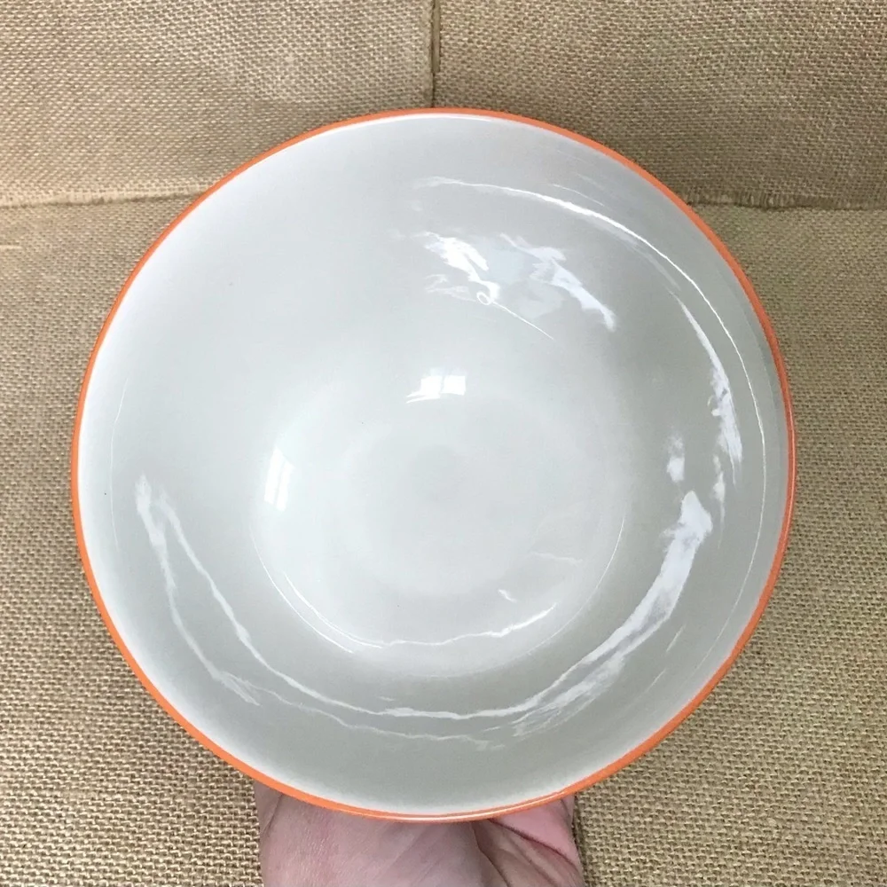 West Elm Geometric Pattern Pedestal Soup Bowl Modern Colorful Maximalist